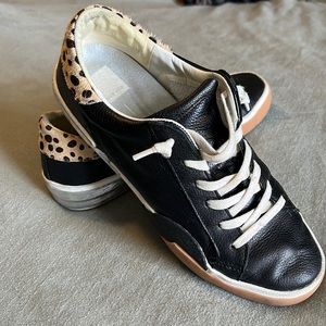 Dolce Vita black sneakers with leopard and metallic detail